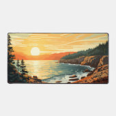 アカディア国立公園イラストレーションレトロアート デスクマット (正面)