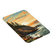 アカディア国立公園イラストレーションレトロ マグネット (右側)