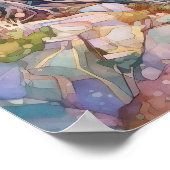 アカディア国立公園ウォーター絵画カラー ポスター (角)