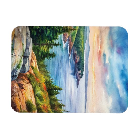 アカディア国立公園ウォーター絵画カラー マグネット (横)