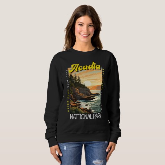 アカディア国立公園オッタークリフ動揺して スウェットシャツ (正面フル)