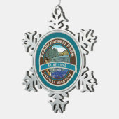 アカディア国立公園キャデラックマウンテンホリデー スノーフレークピューターオーナメント (右)