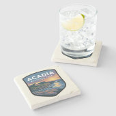 アカディア国立公園サンセットバッジ ストーンコースター (横)