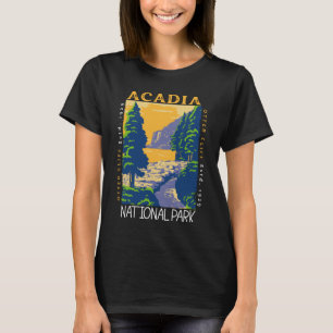 アカディア国立公園バーハーバーオッタクリフレトロ Tシャツ