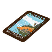 アカディア国立公園バーハーバーライトハウスヴィンテージ マグネット (左側)