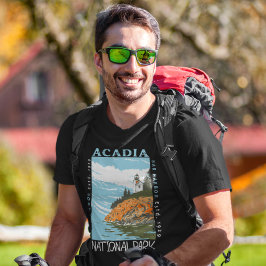 アカディア国立公園バーハーバーライトハウスヴィンテージ Tシャツ