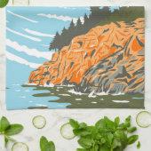 アカディア国立公園バーハーバーライトハウス キッチンタオル (折り畳み)