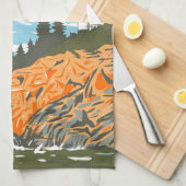 アカディア国立公園バーハーバーライトハウス キッチンタオル (四つ折り)