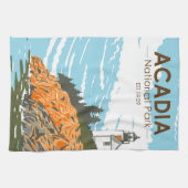 アカディア国立公園バーハーバーライトハウス キッチンタオル (横)