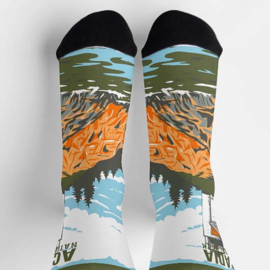 アカディア国立公園バーハーバーライトハウス ソックス (上部)