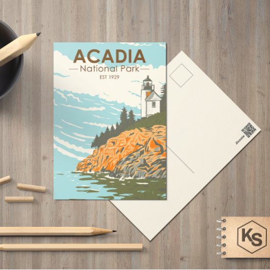 アカディア国立公園バーハーバーライトハウス ポストカード