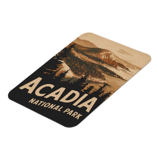 アカディア国立公園バーハーバーヴィンテージアート マグネット (左側)