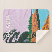 アカディア国立公園バーハーバーヴィンテージ シェルパブランケット (正面(横))