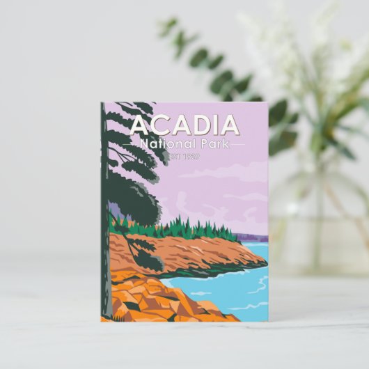 アカディア国立公園バーハーバーヴィンテージ ポストカード (スタンド正面)