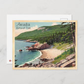 アカディア国立公園バーハーバーヴィンテージ ポストカード (正面/裏面)
