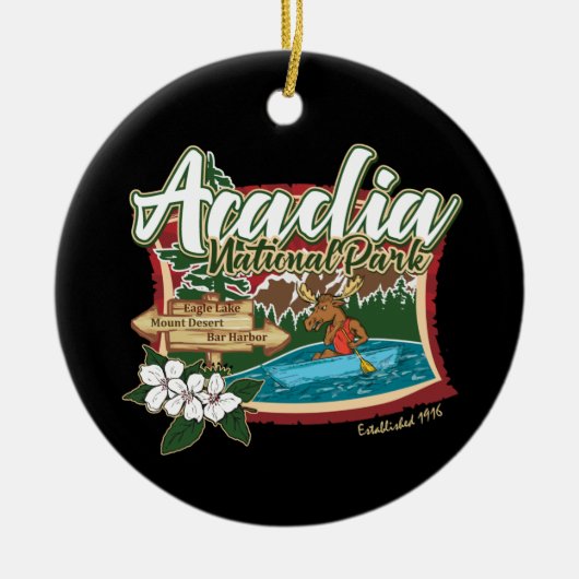 アカディア国立公園ホリデイオーナメント セラミックオーナメント (正面)