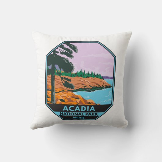 アカディア国立公園メインバーハーバーヴィンテージ クッション (裏面)