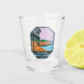 アカディア国立公園メインバーハーバーヴィンテージ ショットグラス (正面)