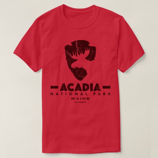 アカディア国立公園メインムースブラウン Tシャツ (デザイン正面)