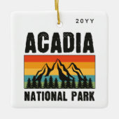 アカディア国立公園メインレトロカスタム年 セラミックオーナメント (正面)