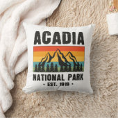 アカディア国立公園メインレトロヴィンテージ クッション (ブランケット)