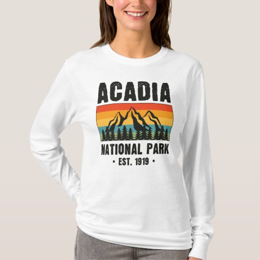 アカディア国立公園メインレトロヴィンテージ Tシャツ (正面)