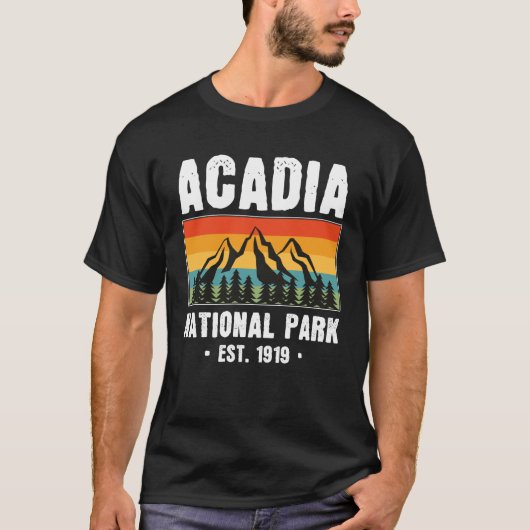 アカディア国立公園メインレトロヴィンテージ Tシャツ (正面)
