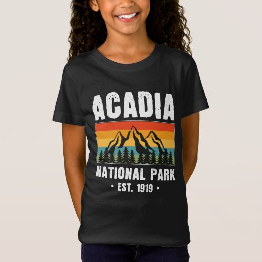 アカディア国立公園メインレトロヴィンテージ Tシャツ (正面)