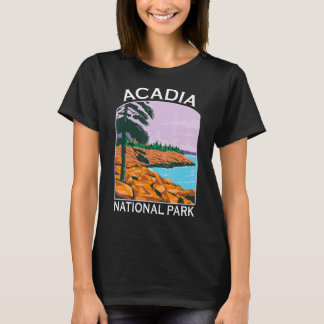 アカディア国立公園メインレトロ土産ハイキング Tシャツ
