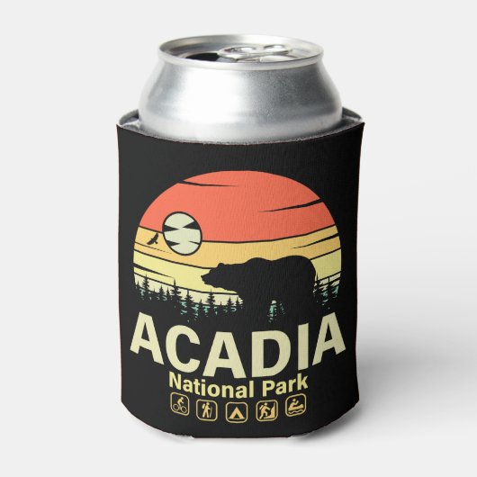 アカディア国立公園メインヴィンテージレトロお土産 缶クーラー (缶正面)