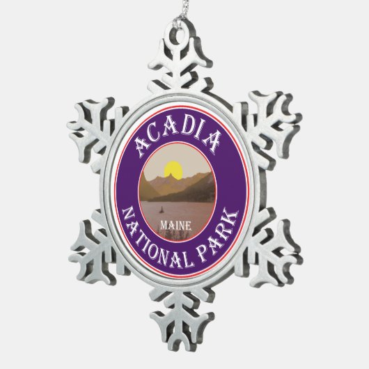 アカディア国立公園メイン スノーフレークピューターオーナメント (右)
