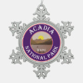 アカディア国立公園メイン スノーフレークピューターオーナメント (正面)