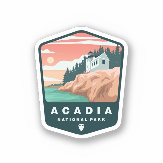アカディア国立公園メイン |ダイカットのシール シール (正面)