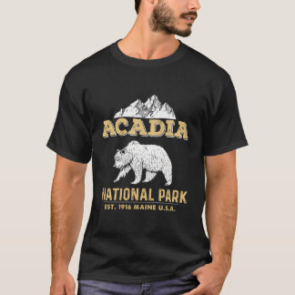 アカディア国立公園メインUsaブラックベアー Tシャツ