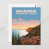 アカディア国立公園メーンコーストレトロ ポストカード (正面/裏面)