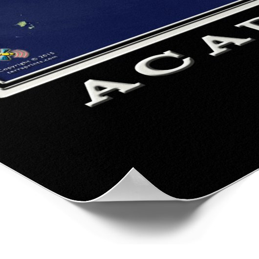 アカディア国立公園メーンfrom宇宙衛星 ポスター (角)