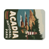 アカディア国立公園ライトハウストラベルアート マグネット (横)