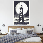 アカディア国立公園ライトハウスムーン キャンバスプリント (インサイチュ (寝室))