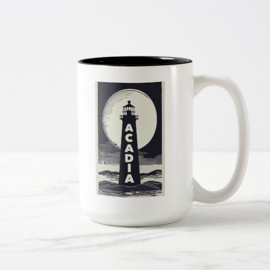 アカディア国立公園ライトハウスムーン ツートーンマグカップ (右)