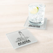 アカディア国立公園ライトハウスラインアート ガラスコースター (アングル)