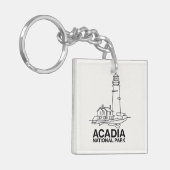 アカディア国立公園ライトハウスラインアート キーホルダー (正面左)