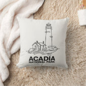アカディア国立公園ライトハウスラインアート クッション (ブランケット)