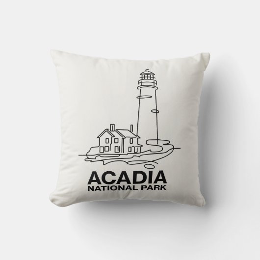 アカディア国立公園ライトハウスラインアート クッション (正面)
