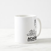 アカディア国立公園ライトハウスラインアート コーヒーマグカップ (正面右)