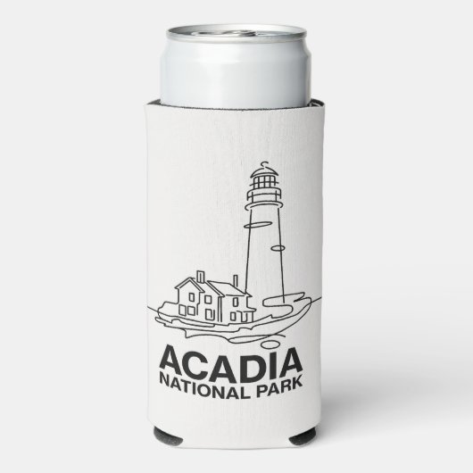 アカディア国立公園ライトハウスラインアート スリム缶クーラー (Seltzer裏面)