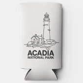 アカディア国立公園ライトハウスラインアート スリム缶クーラー (正面)