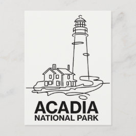 アカディア国立公園ライトハウスラインアート ポストカード