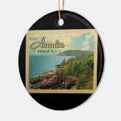 アカディア国立公園ヴィンテージトラベル セラミックオーナメント (左)