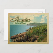 アカディア国立公園ヴィンテージトラベル ポストカード (正面/裏面)