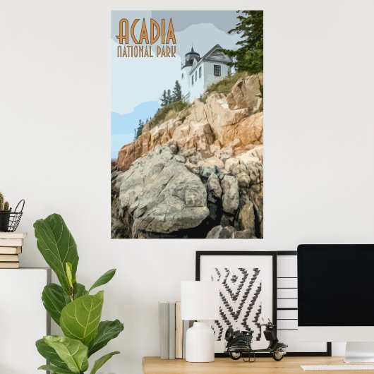 アカディア国立公園ヴィンテージポスター ポスター (ホームオフィス)